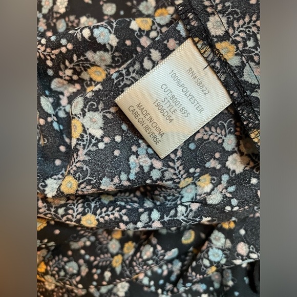 Max Studio Ditzy Floral Prairie Western Tiered Skirt RuffleNeck Shoulder Detail - Picture 7 of 12